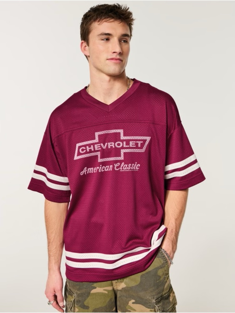 HOLLISTER Baggy Chevrolet Graphic Football Jersey